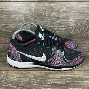 Nike Free Focus Flyknit 2 Black Racer Pink Training Shoes (880630-002) Women's 8
